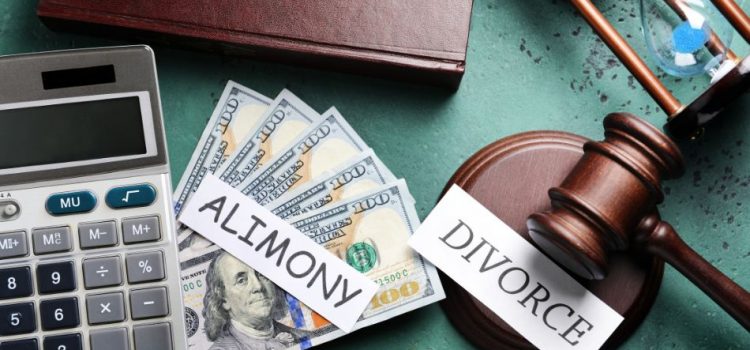 money, alimony, calculator with a gavel
